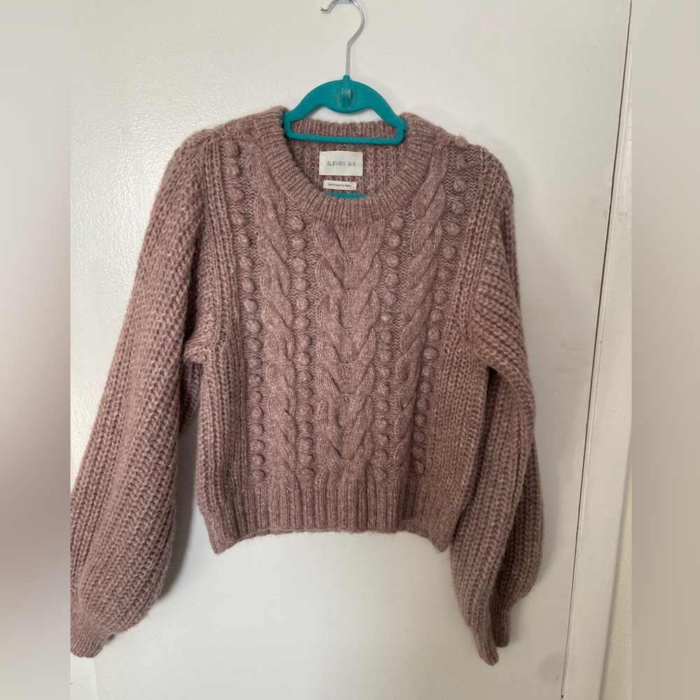 Elevated Cable Knit Sweater - Eleven Six - Dusty Mauve